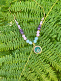 Collier Étoile et Amazonite, quartz rose