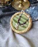 Collier écureuil et améthyste , acier inoxydable