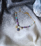 Collier Étoile et sodalite , acier inoxydable