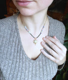 Collier Étoile et Apatite , acier inoxydable