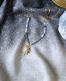 Collier Étoile et Apatite , acier inoxydable