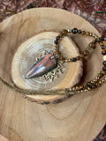 Collier labradorite et œil de tigre