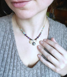 Collier Étoile et sodalite , acier inoxydable
