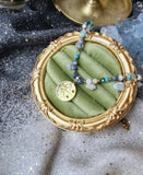 Collier lune et sodalite , acier inoxydable