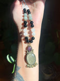 Collier talisman Obsidienne dorée & phases lunaires 🌙