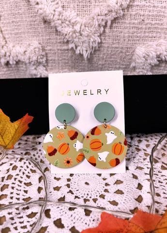 Boucles d’oreilles fantômes et citrouilles