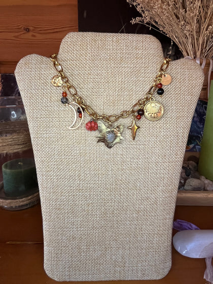 Collier renard d’automne labradorite blanche