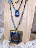 Collier triple rang sodalite et angelite