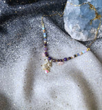 Collier écureuil et améthyste , acier inoxydable