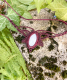 Collier macramé pierre de lune l appel de la forêt