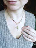 Collier Étoile et pierre de lune  , acier inoxydable