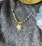 Collier Étoile et Unakite , acier inoxydable