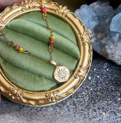 Collier fin soleil, acier inoxydable