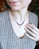 Collier écureuil et améthyste , acier inoxydable