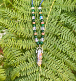 Collier pointe unakite et perles en verre