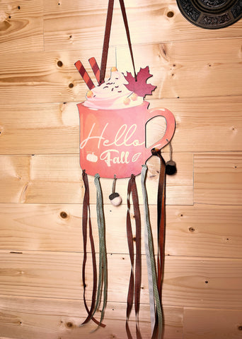 Décoration café latte automne bois