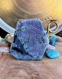 Bloc à poser labradorite flash rose