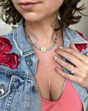 Collier L’ame Turquoise perle en bois acier inoxydable