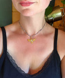 Collier aigle Améthyste & cristal de roche