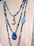 Collier triple rang sodalite et angelite
