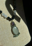 Collier talisman Obsidienne dorée & phases lunaires 🌙