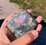 Bloc à poser labradorite flash rose