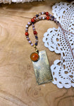 Collier Horus Cornaline et gravure à la main