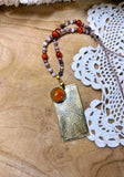 Collier Horus Cornaline et gravure à la main