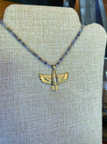 Collier aigle Améthyste & cristal de roche