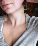 Boucles d’oreilles Phase Lunaire  artisanales en laiton & acier inoxydable – Fait main