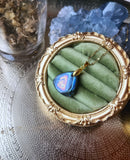 Pendentif en Labradorite naturelle – Acier inoxydable doré