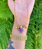 Collier breloque Améthyste acier inoxydable