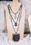 Collier triple rang sodalite et angelite