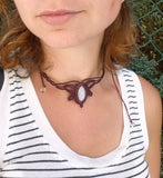 Collier macramé pierre de lune l appel de la forêt